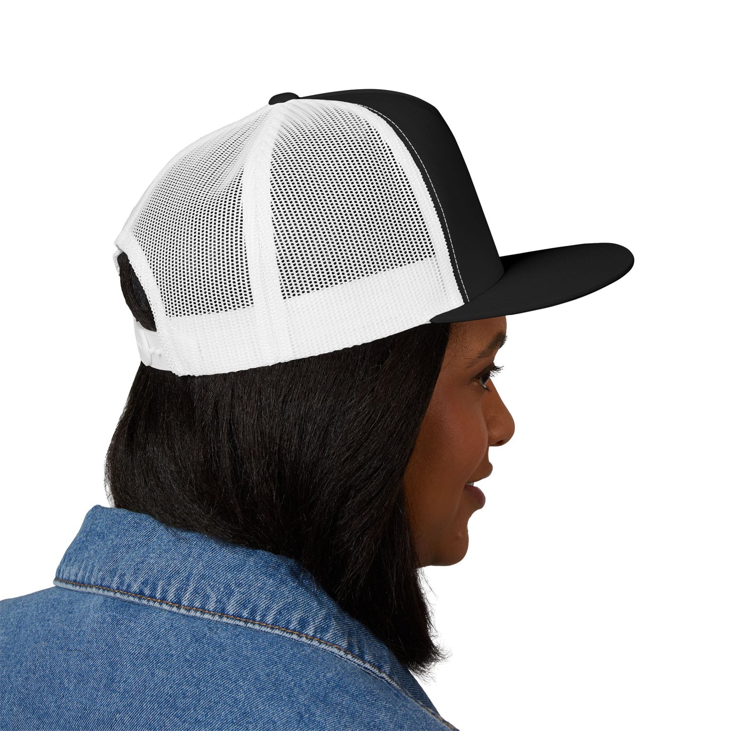 Trucker Cap with Embroidered Green Spade Patch