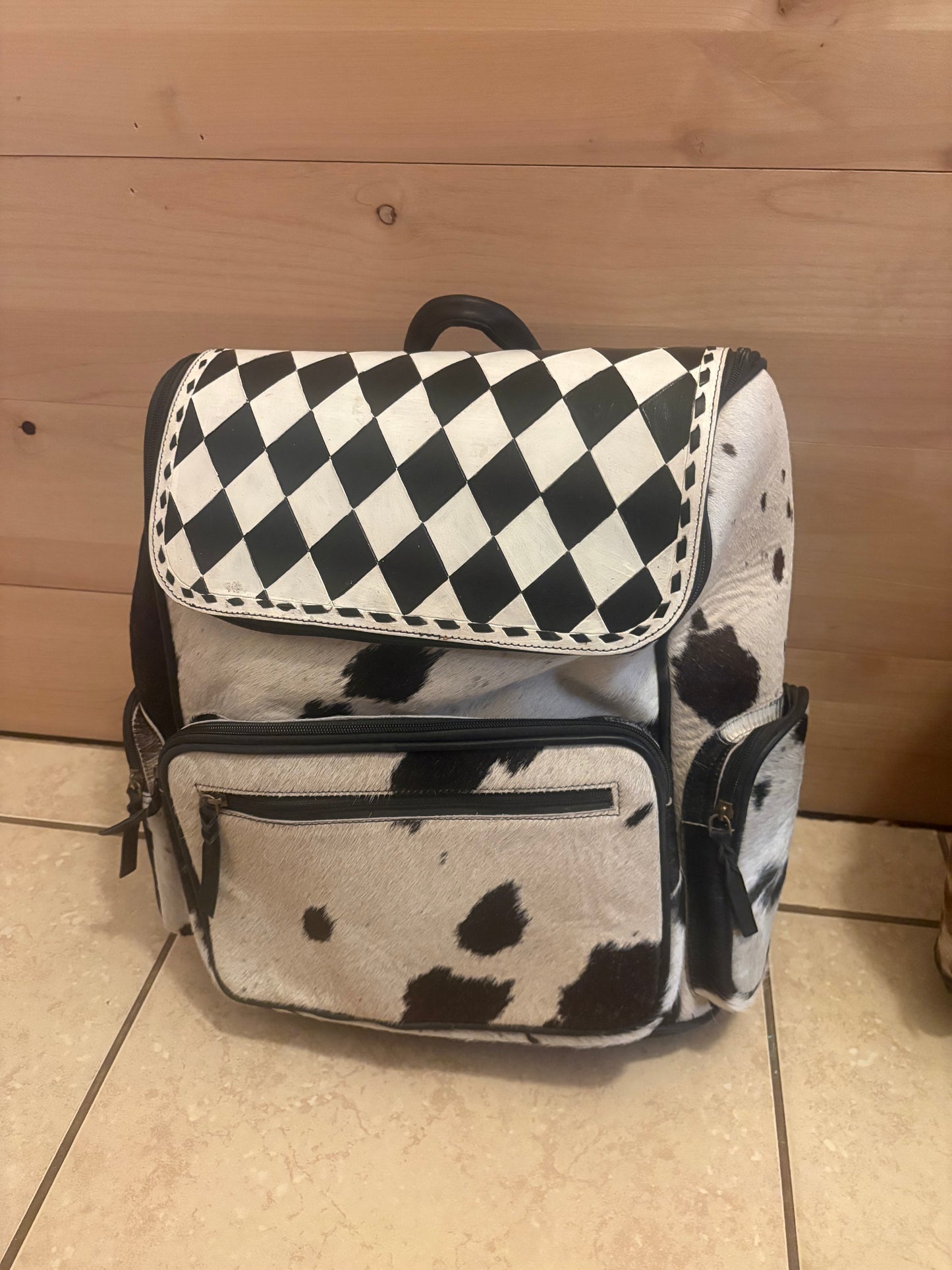 Checked backpack
