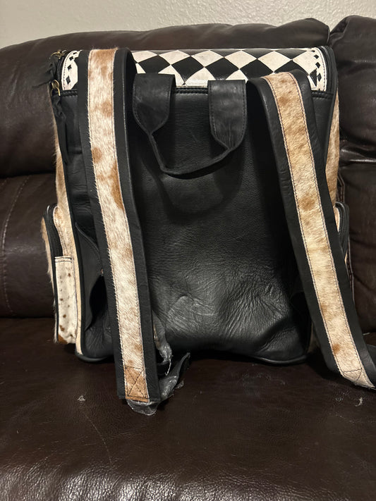Tooled Leather Concealed  Cary Backpack