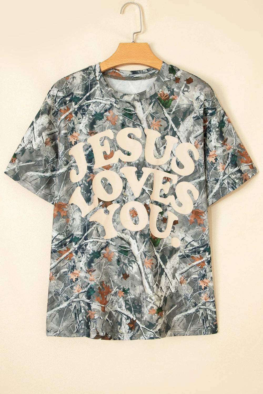 Pink Camo Graphic Casual Tee