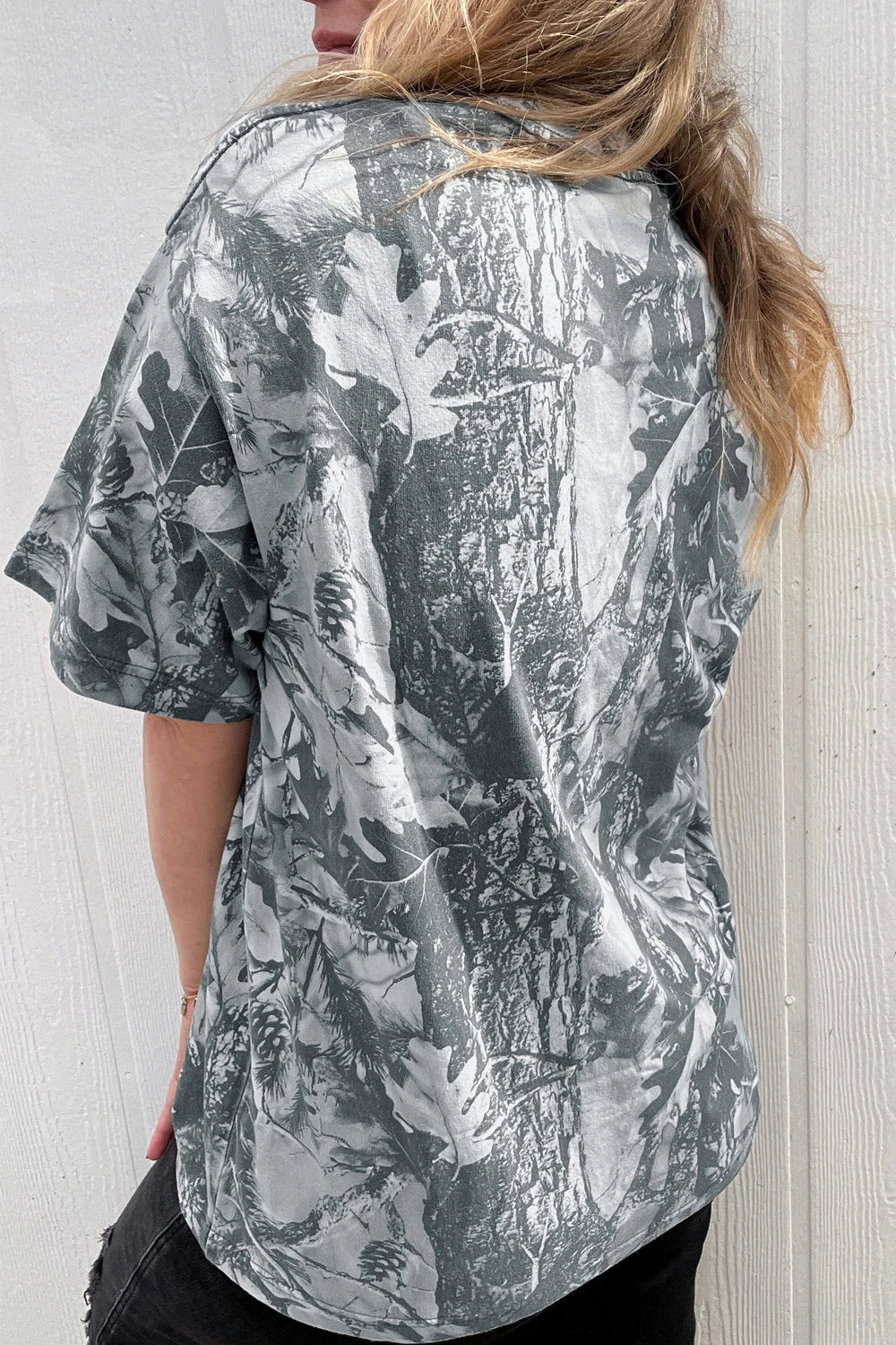 Pink Camo Graphic Casual Tee
