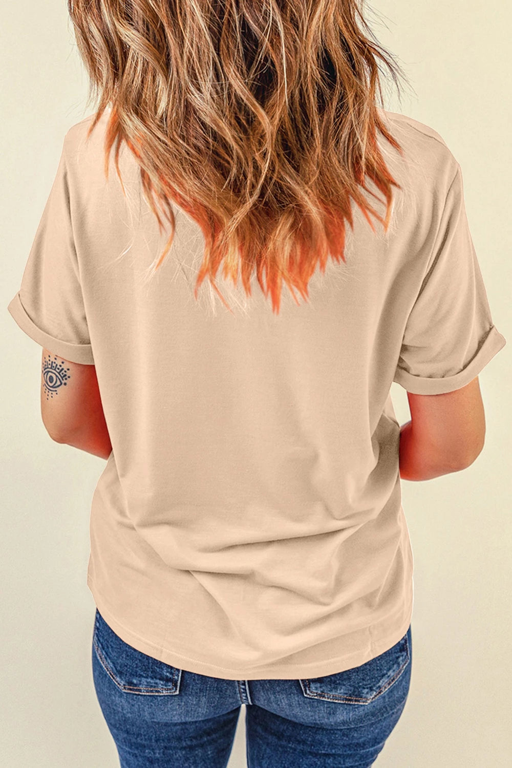 Khaki Camo Letter Print T Shirt