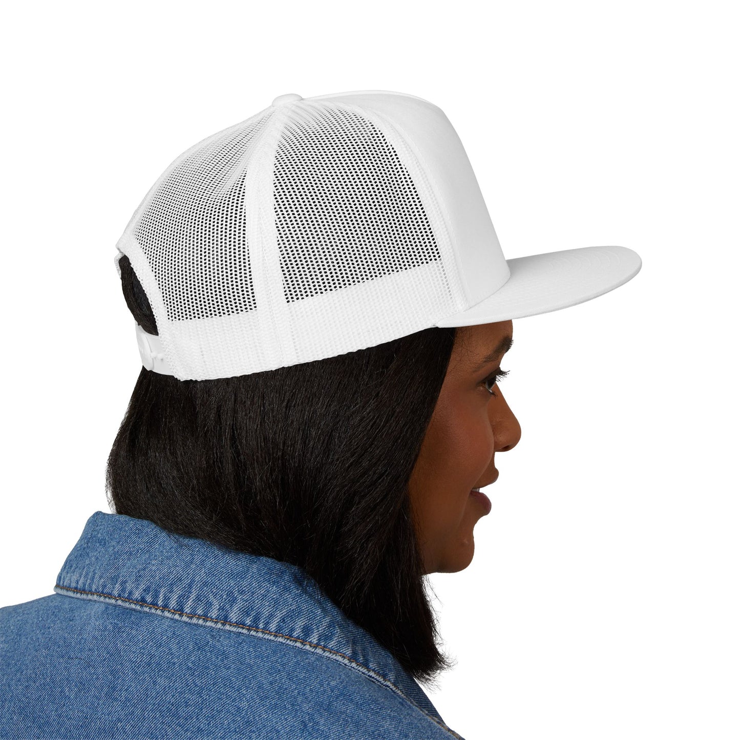 Trucker Cap with Embroidered Green Spade Patch