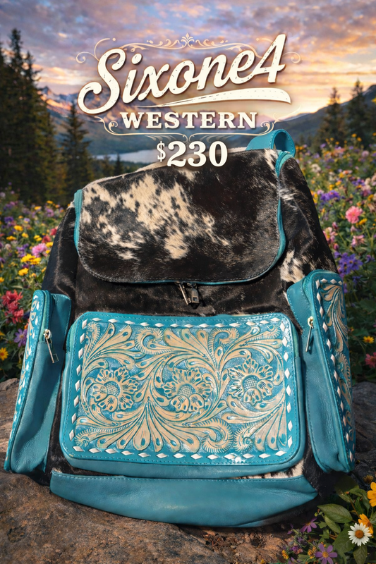 Turquoise Cowhide bat diaper bag