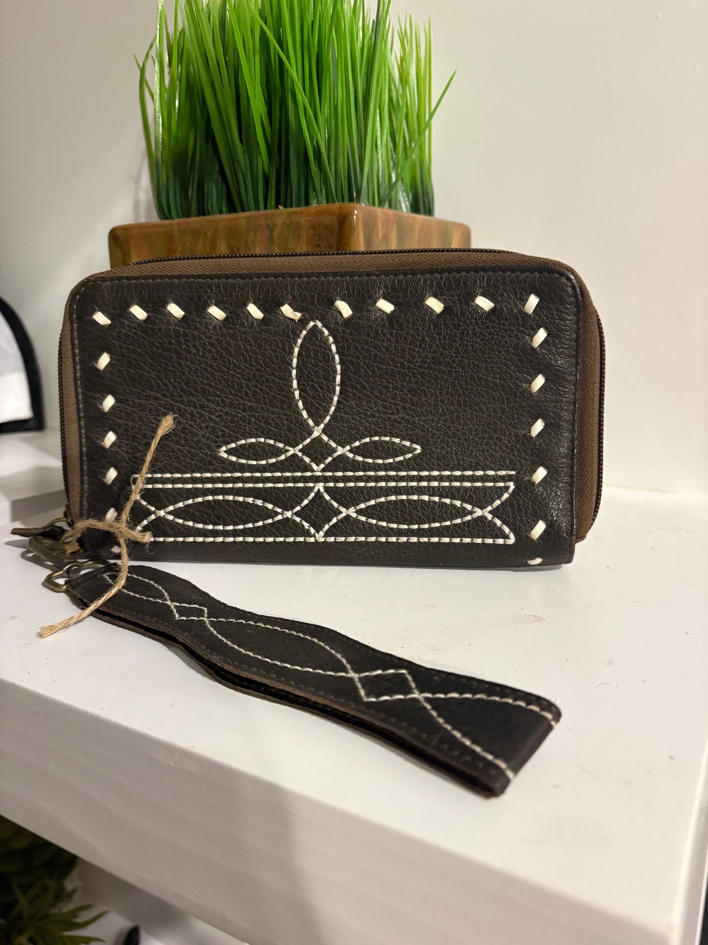 Saddle Stitch Wristlet