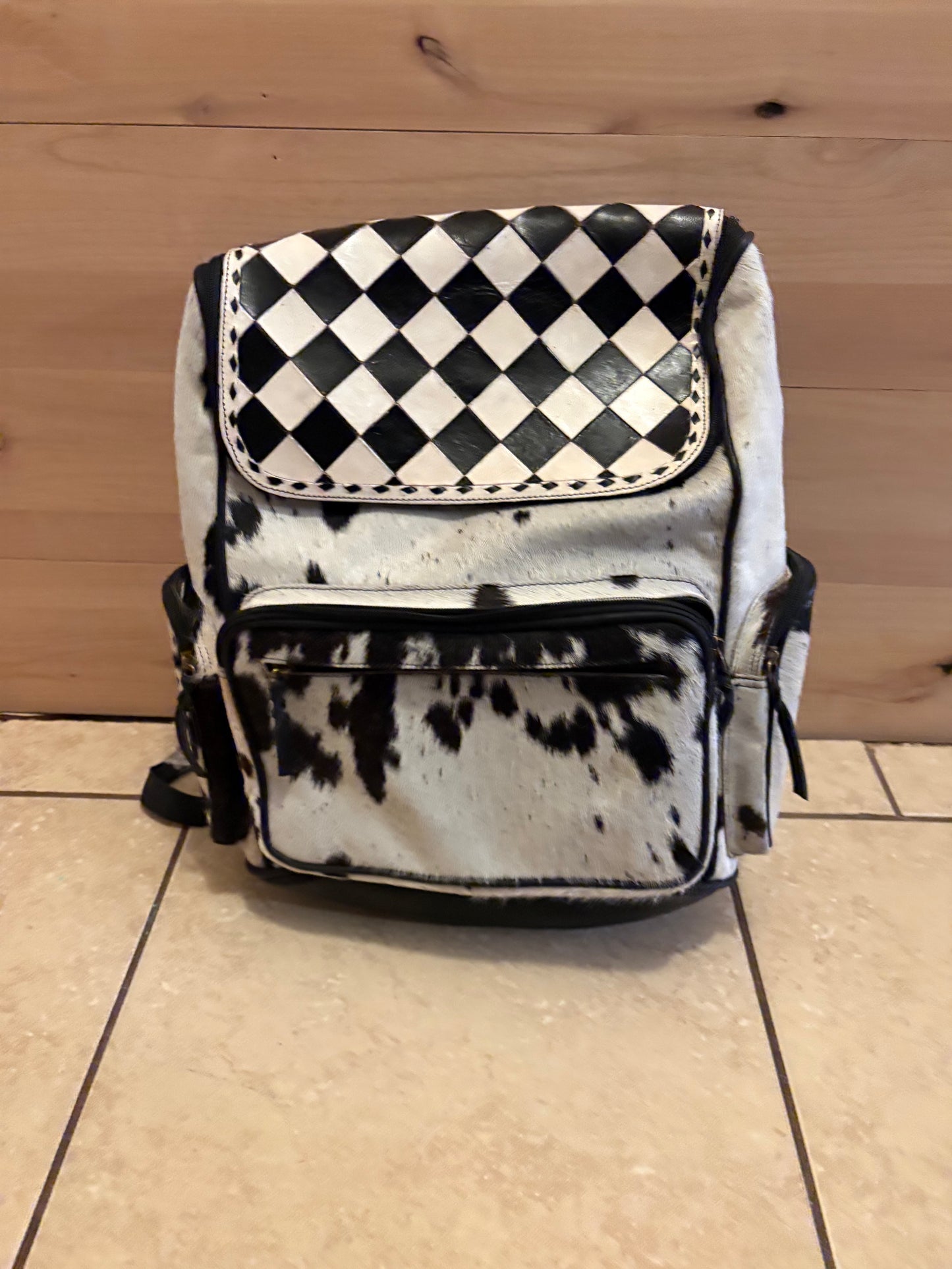 Checked backpack