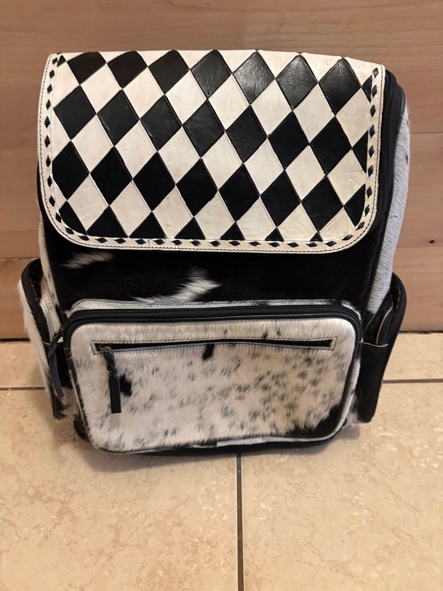 Checked backpack