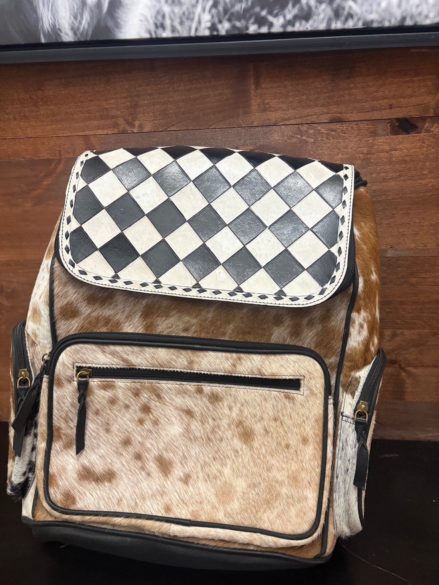 High Roller Honey Cowhide Backpack