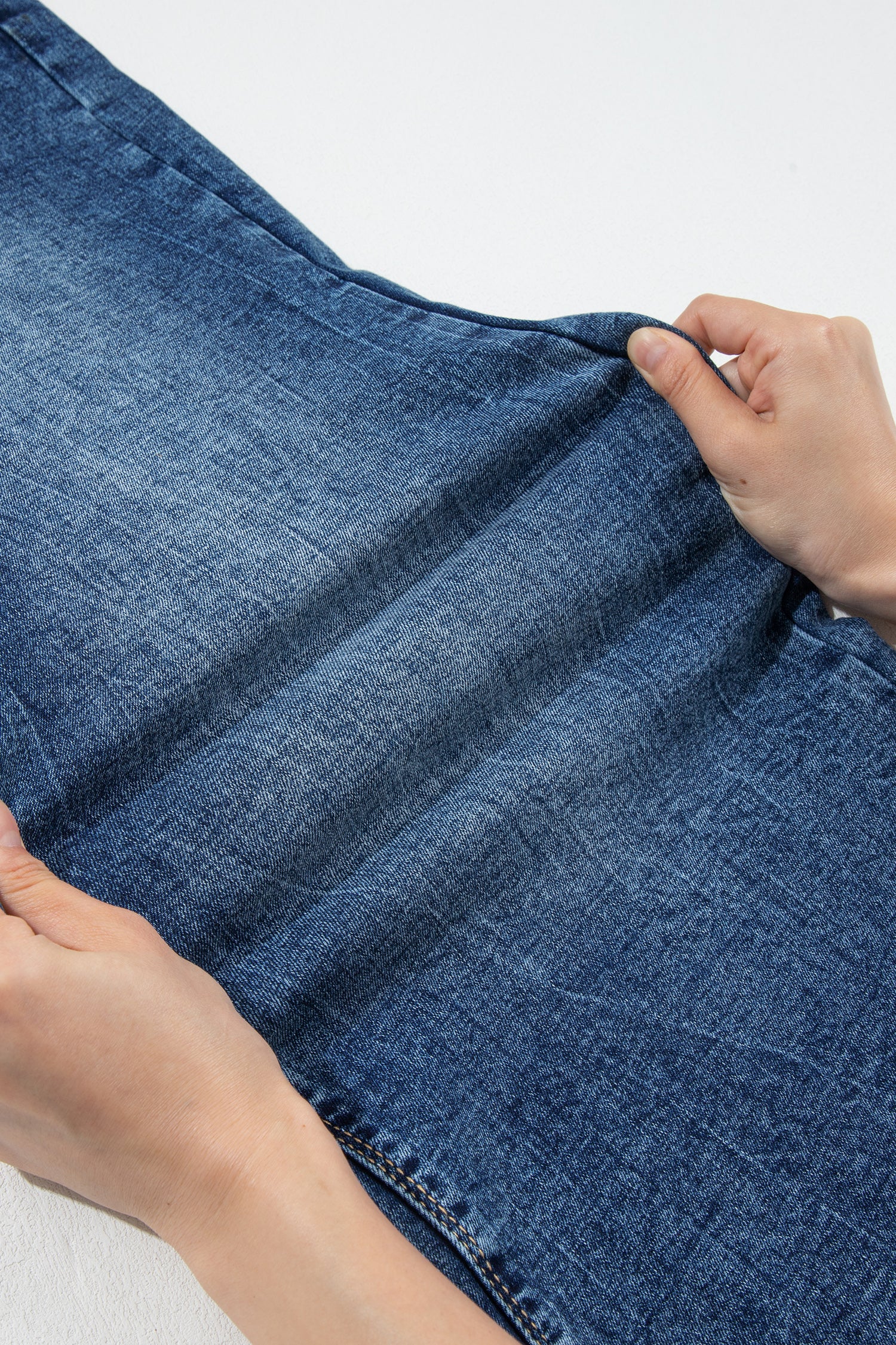 Sail Blue Acid Wash Pocket Detail Flare Jeans
