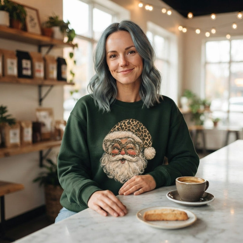 Leopard Santa Christmas Sweatshirt