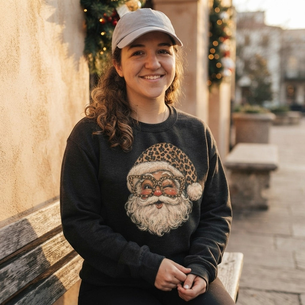 Leopard Santa Christmas Sweatshirt