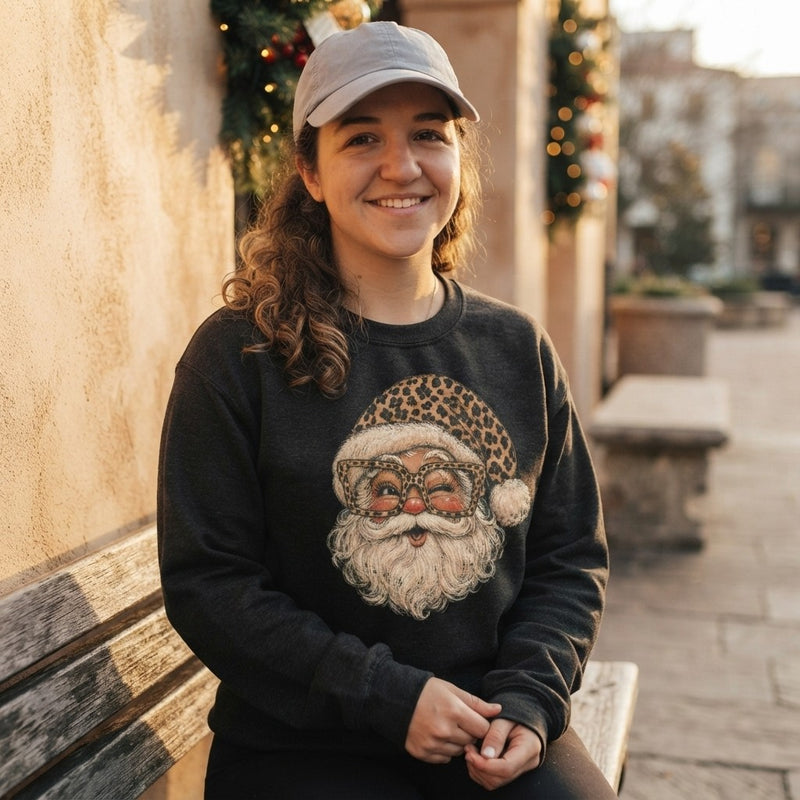 Leopard Santa Christmas Sweatshirt